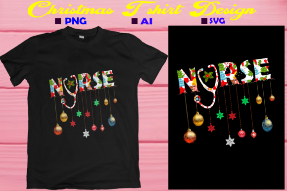 Christmas T-Shirt Design, Nurse Graphics