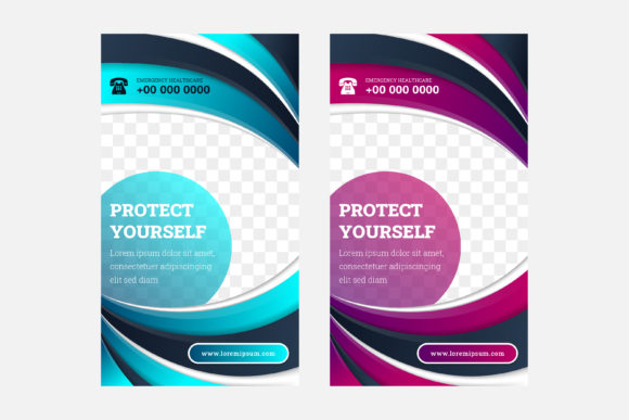 Eye Medical Vertical Banner Pink Blue Graphics