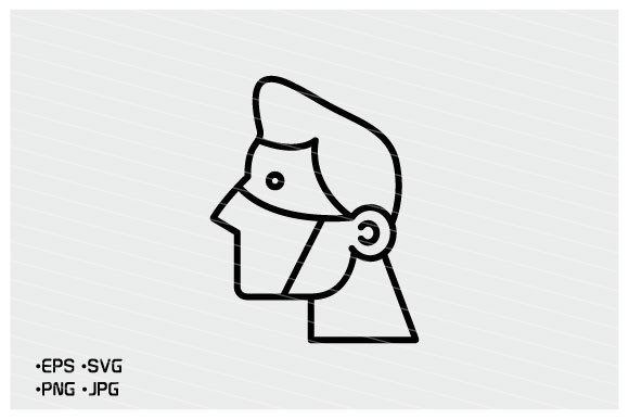 Man in Medical Face Mask Icon: Graphics and Icons for Real Publishing