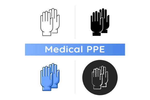 Medical Gloves Icon: Graphics and Icons for Editorial Design