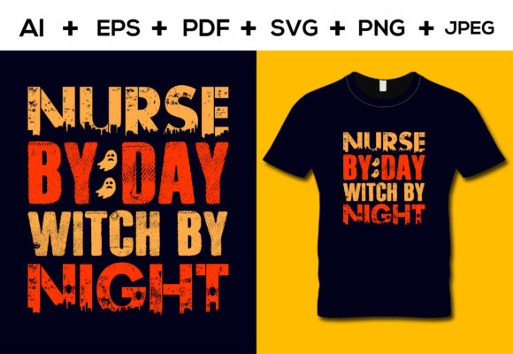 Nurse by Day Witch by Night T-shirt Graphics