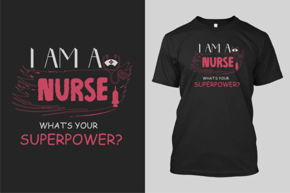 Nurse T-Shirt Template Design: Graphics and Print Templates