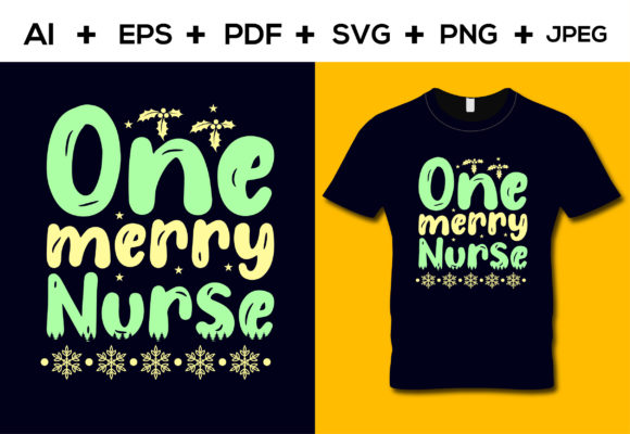 One Merry Nurse T-Shirt Design Graphics
