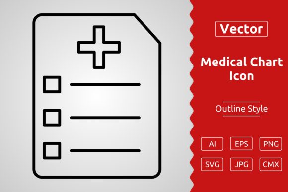 Vector Medical Chart Outline Icon Design