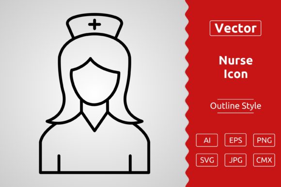 Vector Nurse Outline Icon Design